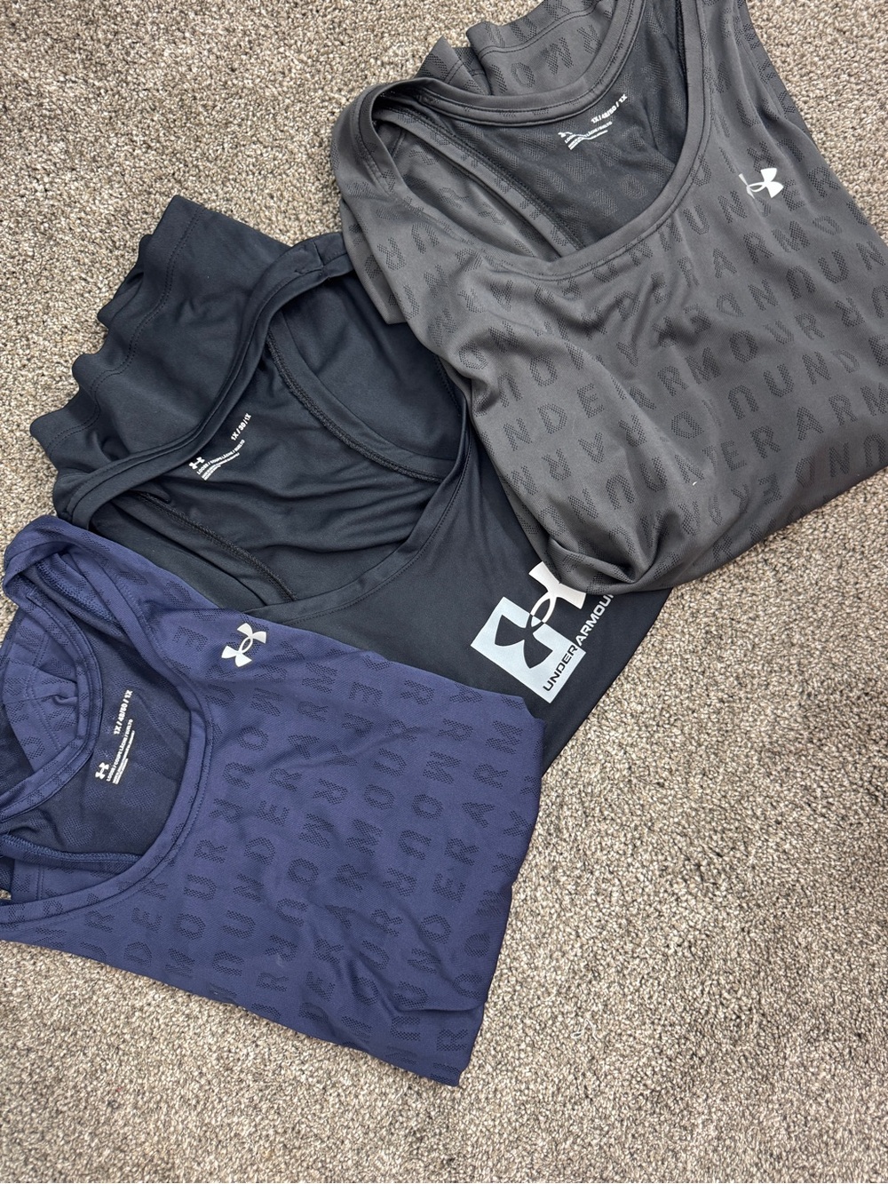 Under Armour Women’s Tank Top Set of 3 - Black, Charcoal, Navy 1XL